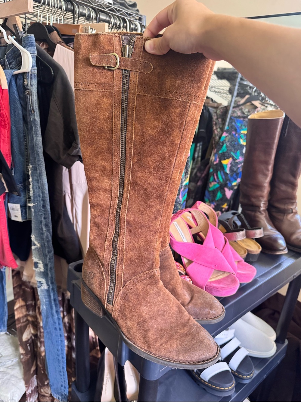 Børn Suede Zip Up Boots Size 9 - Picture 3 of 6